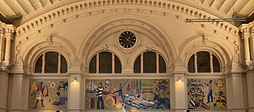 Overall view of the Brinkmann-mosaic in the main train station Bremen.