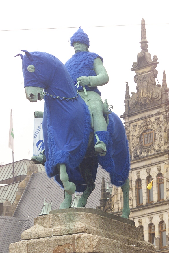 Bismarck als Blauer Reiter. Kunstprojekt im Jahr 2000.