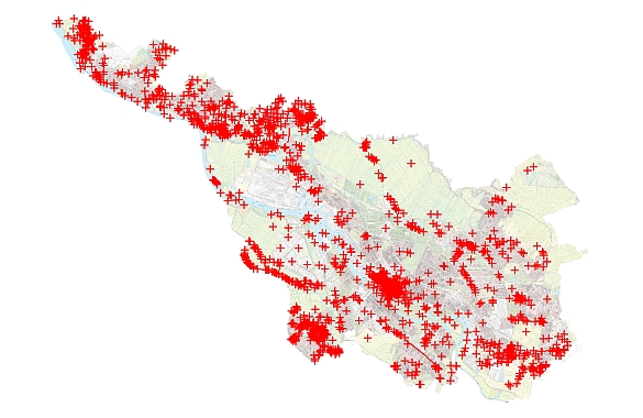 Kartierung der Fundstellen in der Stadt Bremen - Auszug aus der ADABweb - Stand Februar 2021