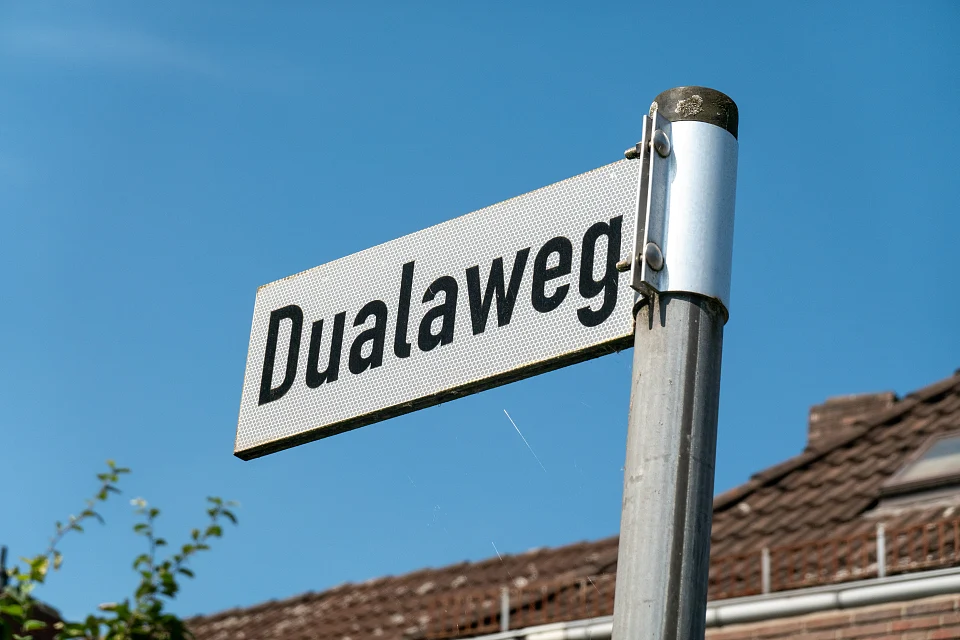 Straßenschild Dualweg