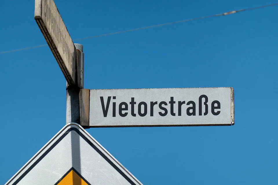 Stra&szlig;enschild Vietorstra&szlig;e
