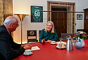 Bürgermeister Andreas Bovenschulte im Gespärch mit der Präsidentin der Stiftung Preußischer Kulturbesitz, Marion Ackermann. Foto: Senatspressestelle