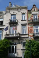Mit gehisster Speckflagge: Die Landesvertretung Bremens in Brüssel. Foto: Landesvertretung