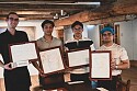 (v.l.) Finn Völkel, Bishesh Shrestha, Ramin Udash und Zain Samdani vom Projekt „Please Touch This Art“